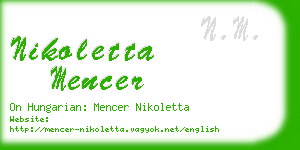 nikoletta mencer business card